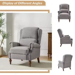 Kirklands Home Rosalie Light Upholstered Manual Recliner Gray Online