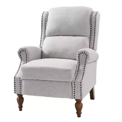 Kirklands Home Rosalie Oatmeal Upholstered Manual Recliner White Online