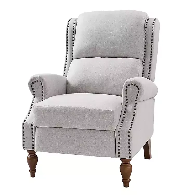 Kirklands Home Rosalie Oatmeal Upholstered Manual Recliner White Online