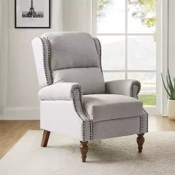Kirklands Home Rosalie Oatmeal Upholstered Manual Recliner White Online