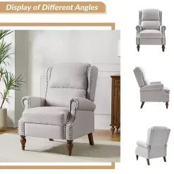 Kirklands Home Rosalie Oatmeal Upholstered Manual Recliner White Online