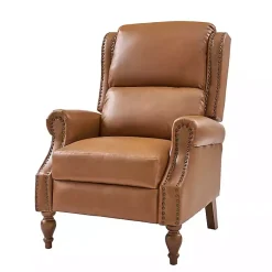Kirklands Home Rosalie Faux Leather Manual Recliner Tan New