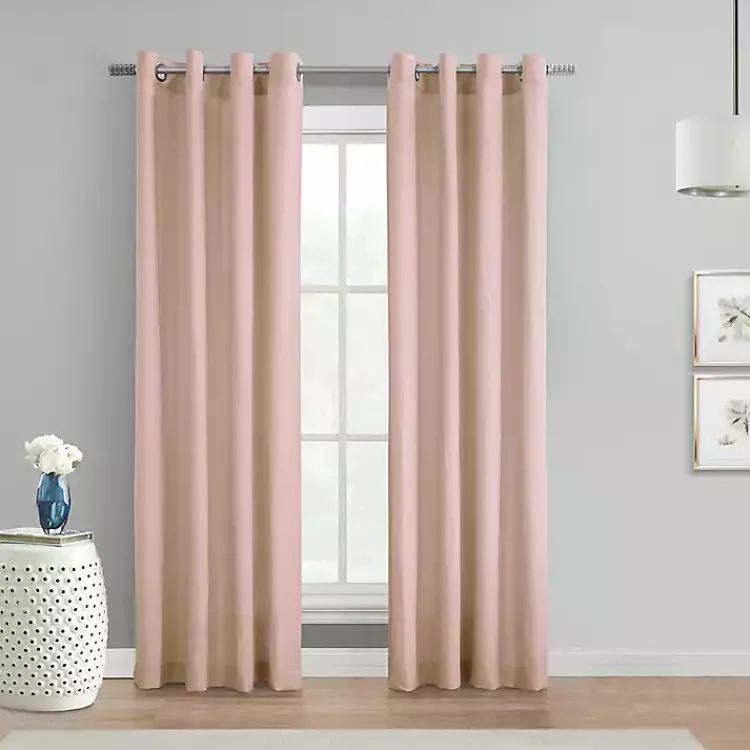 Kirklands Home Rose Crinkle Harmony Curtain Panel, 63 in. Pink Sale