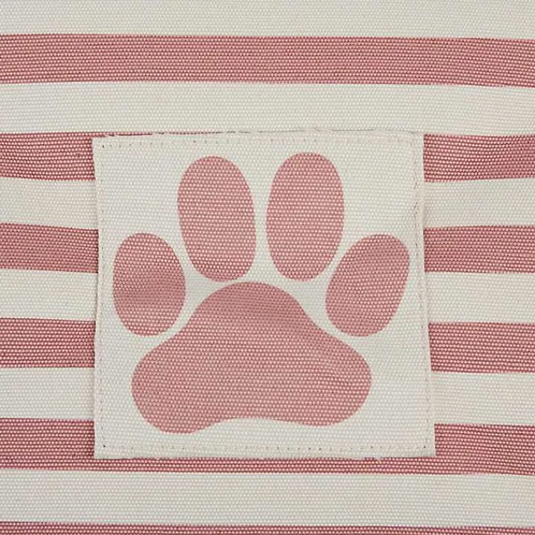 Baskets & Boxes>Kirklands Home Rose Striped Paw Large Rectangular Pet Bin