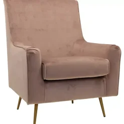 Kirklands Home Rose Velvet Lana Accent Chair Pink