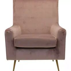 Kirklands Home Rose Velvet Lana Accent Chair Pink