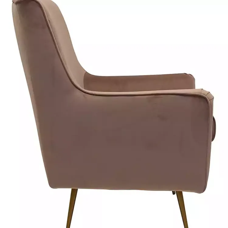 Kirklands Home Rose Velvet Lana Accent Chair Pink