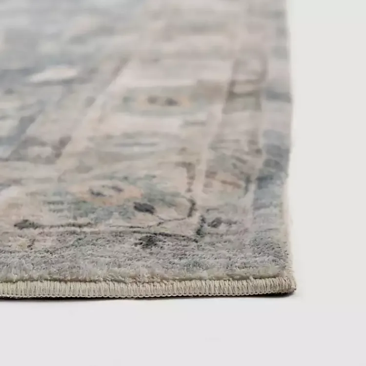 Kirklands Home Rosette Dusty Aqua Area Rug, 5x7 New