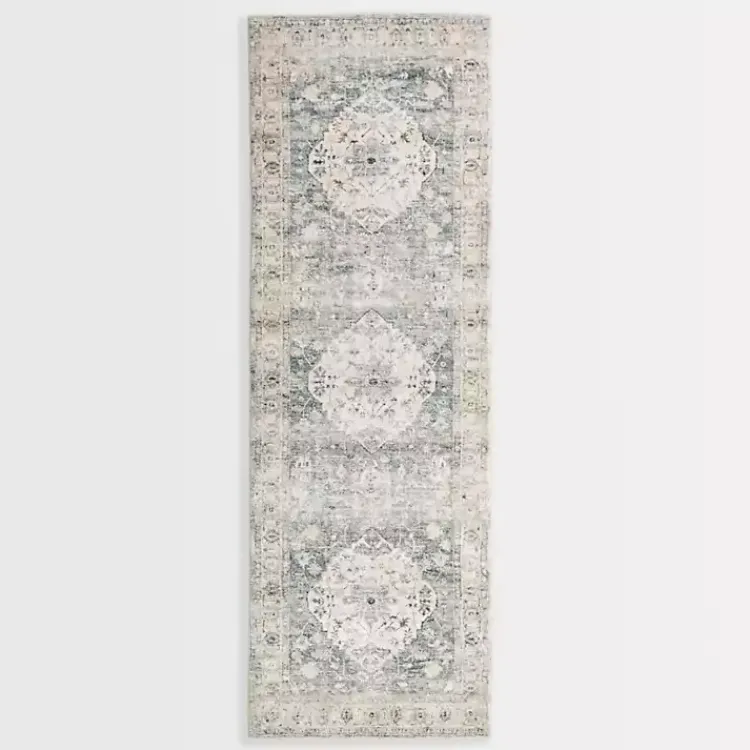 Kirklands Home Rosette Dusty Aqua Runner Discount