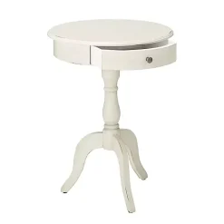 Kirklands Home Round Antique Pedestal Accent Table White Sale