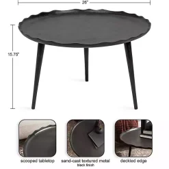 Kirklands Home Round Alessia Coffee Table Black Clearance