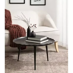 Kirklands Home Round Alessia Coffee Table Black Clearance