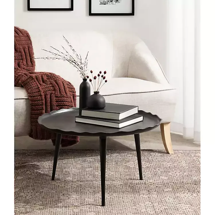 Kirklands Home Round Alessia Coffee Table Black Clearance