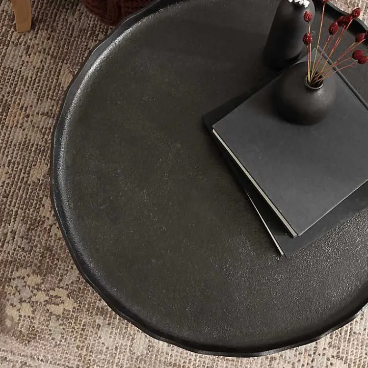 Kirklands Home Round Alessia Coffee Table Black Clearance