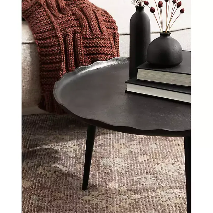 Kirklands Home Round Alessia Coffee Table Black Clearance