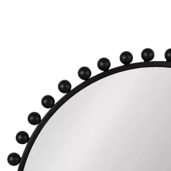 Kirklands Home Round Black Beaded Metal Wall Mirror