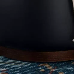 Kirklands Home Round Faux Leather Storage Ottoman Black Hot