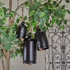 Decorative Accents>Kirklands Home Round Iron Hanging Bells, Set of 3 Black