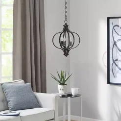 Kirklands Home Round Iron Ornate Pendant Light Black Online