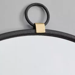 Kirklands Home Round Metal Mirror with Ring Black Online