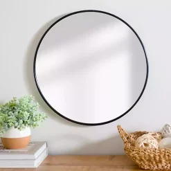 Kirklands Home Round Black Nouveau Linear Wall Mirror, 20 in. Online