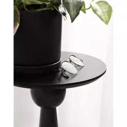 Kirklands Home Round Wood Jess Accent Table Black Best