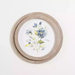Kirklands Home Round Blue Florals I Framed Art Print Discount