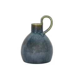 Vases>Kirklands Home Round Oversized Handle Jug Vase Blue