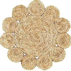 Kirklands Home Round Braided Natural Jute Placemats, Set of 2 Tan