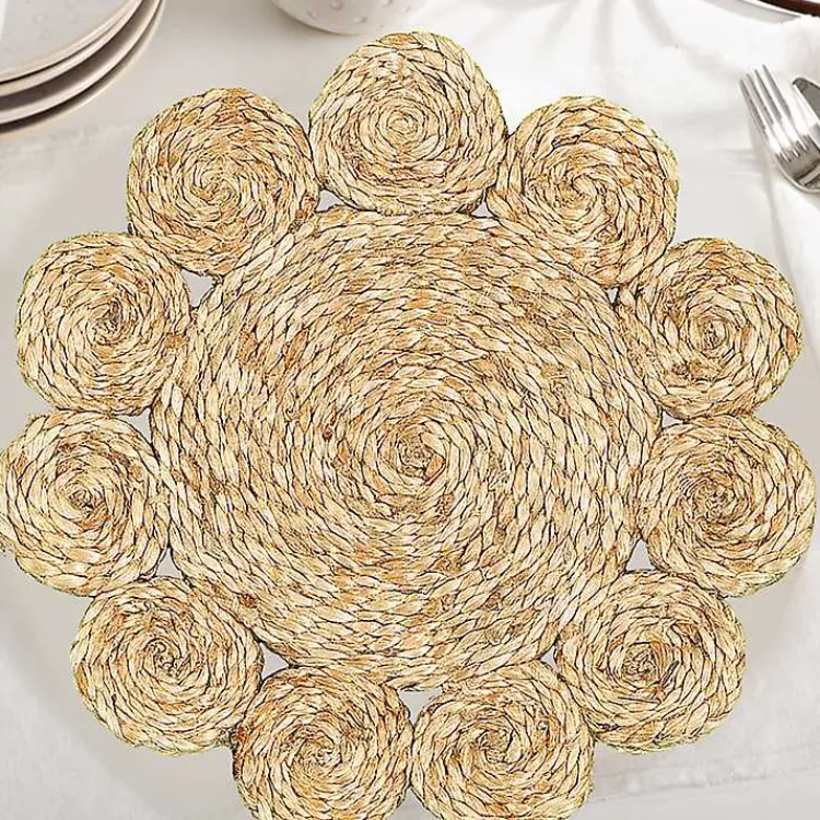 Kirklands Home Round Braided Natural Jute Placemats, Set of 2 Tan