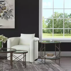 Kirklands Home Round Bronze Metal and Glass Accent Table Gold Online