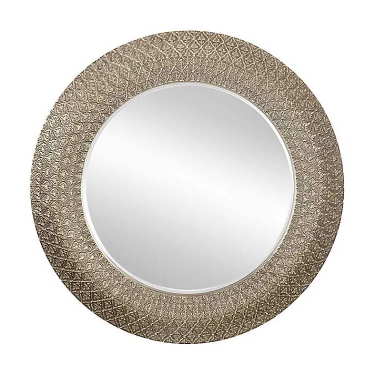 Kirklands Home Round Bronze Woven Texture Wall Mirror Best