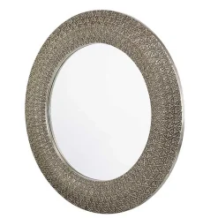 Kirklands Home Round Bronze Woven Texture Wall Mirror Best