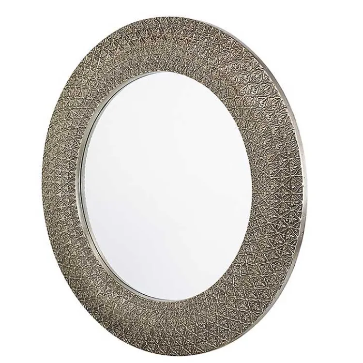Kirklands Home Round Bronze Woven Texture Wall Mirror Best