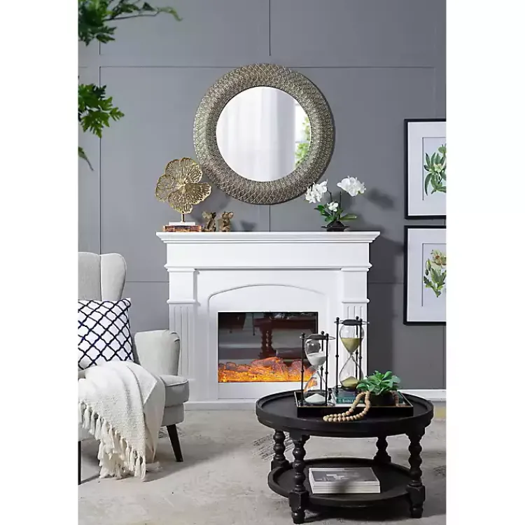 Kirklands Home Round Bronze Woven Texture Wall Mirror Best