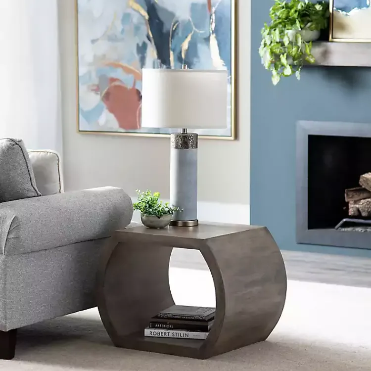 Kirklands Home Round Open Side Table Brown Hot