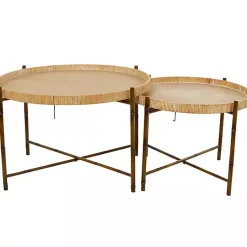 Kirklands Home Round Rattan 2-pc. Nesting Coffee Table Set Brown Online