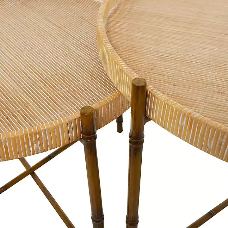 Kirklands Home Round Rattan 2-pc. Nesting Coffee Table Set Brown Online