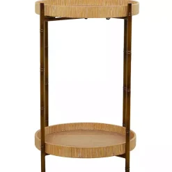 Kirklands Home Round Rattan 2-Tier Side Table Brown Online