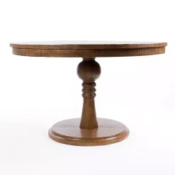 Kirklands Home Round Wood Pedestal Dining Table Brown Online
