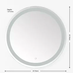 Kirklands Home Round Caspar LED Wall Mirror Clearance