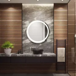 Kirklands Home Round Caspar LED Wall Mirror Clearance