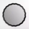 Kirklands Home Round Catorina Black Wavy Wall Mirror
