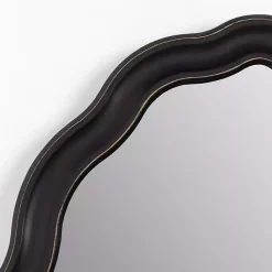 Kirklands Home Round Catorina Black Wavy Wall Mirror