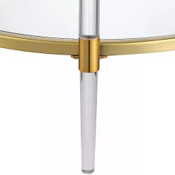 Kirklands Home Round Acrylic and Glass Coffee Table Clear Outlet