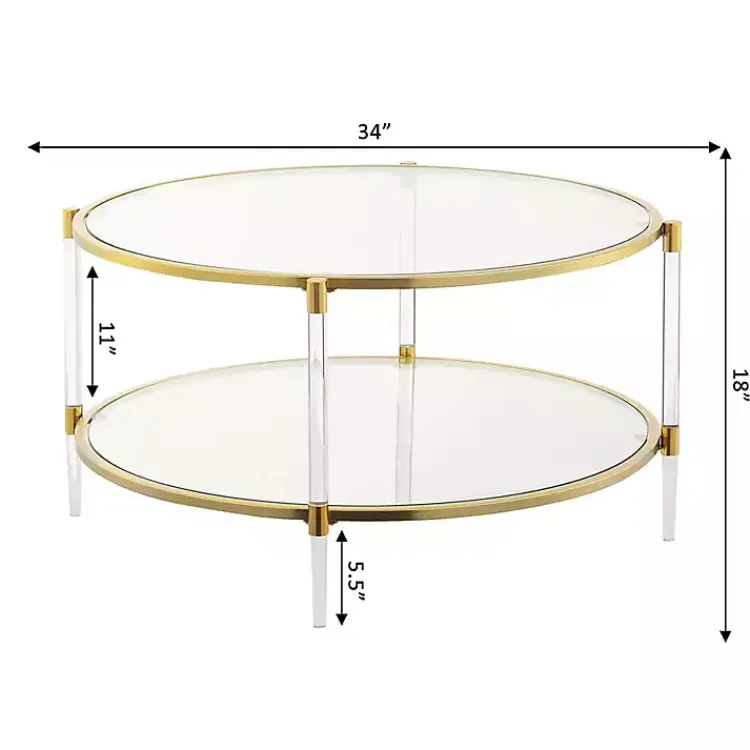 Kirklands Home Round Acrylic and Glass Coffee Table Clear Outlet