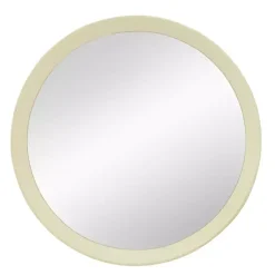 Kirklands Home Round Cream Mango Wood Wall Mirror Best