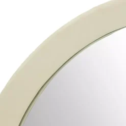 Kirklands Home Round Cream Mango Wood Wall Mirror Best