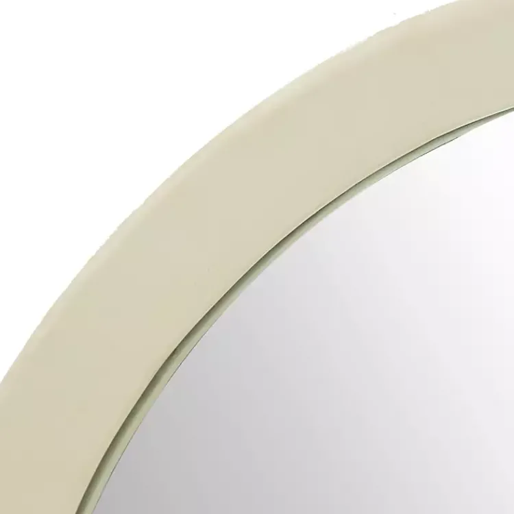 Kirklands Home Round Cream Mango Wood Wall Mirror Best