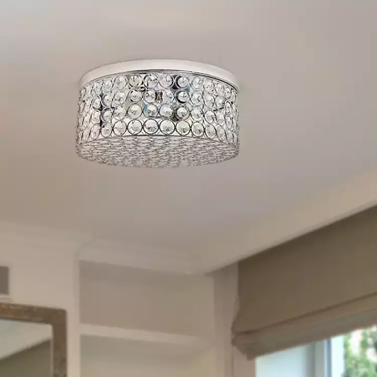Kirklands Home Round Crystal Flush Mount Ceiling Light Clear